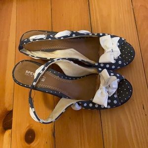 Sperry heels polka dotted